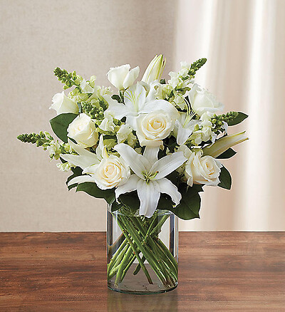Classic All White Arrangement&amp;trade;  for Sympathy