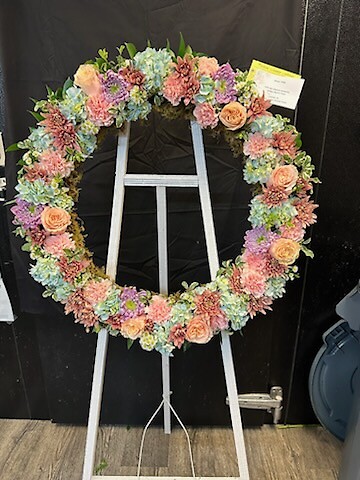 Pastel Garden Standing Wreath