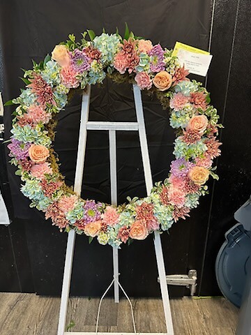 Pastel Garden Standing Wreath