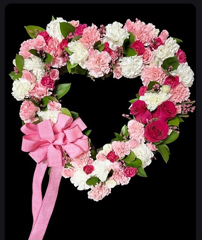 Pink &amp; White Standing Heart