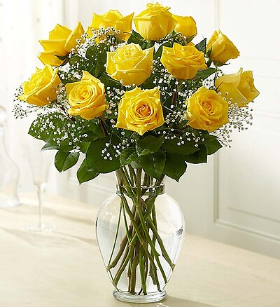 Rose Elegance&amp;trade; Premium Long Stem Yellow Roses