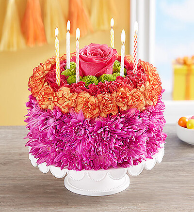 Birthday Wishes Flower Cake&amp;reg; Vibrant