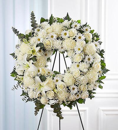 Serene Blessings&amp;trade; Standing Wreath- White
